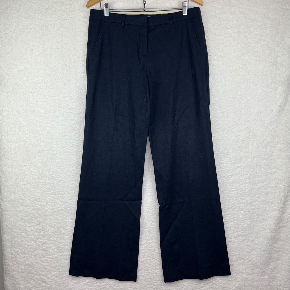 Theory Navy Blue Wide Leg Dress Pants Trousers Size 10 Office Professional